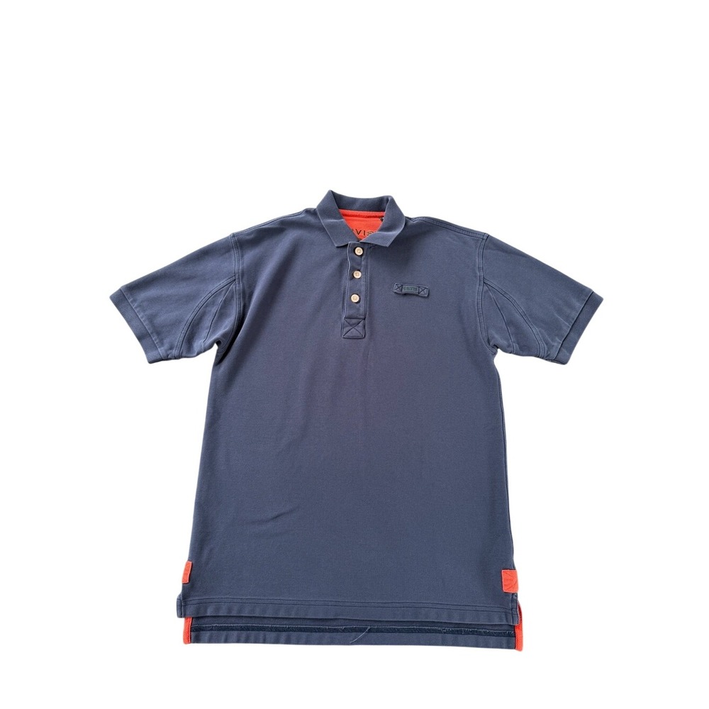 Orvis Signature Men's Polo Shirt Navy Blue Size Small 100% Cotton Heavyweight
